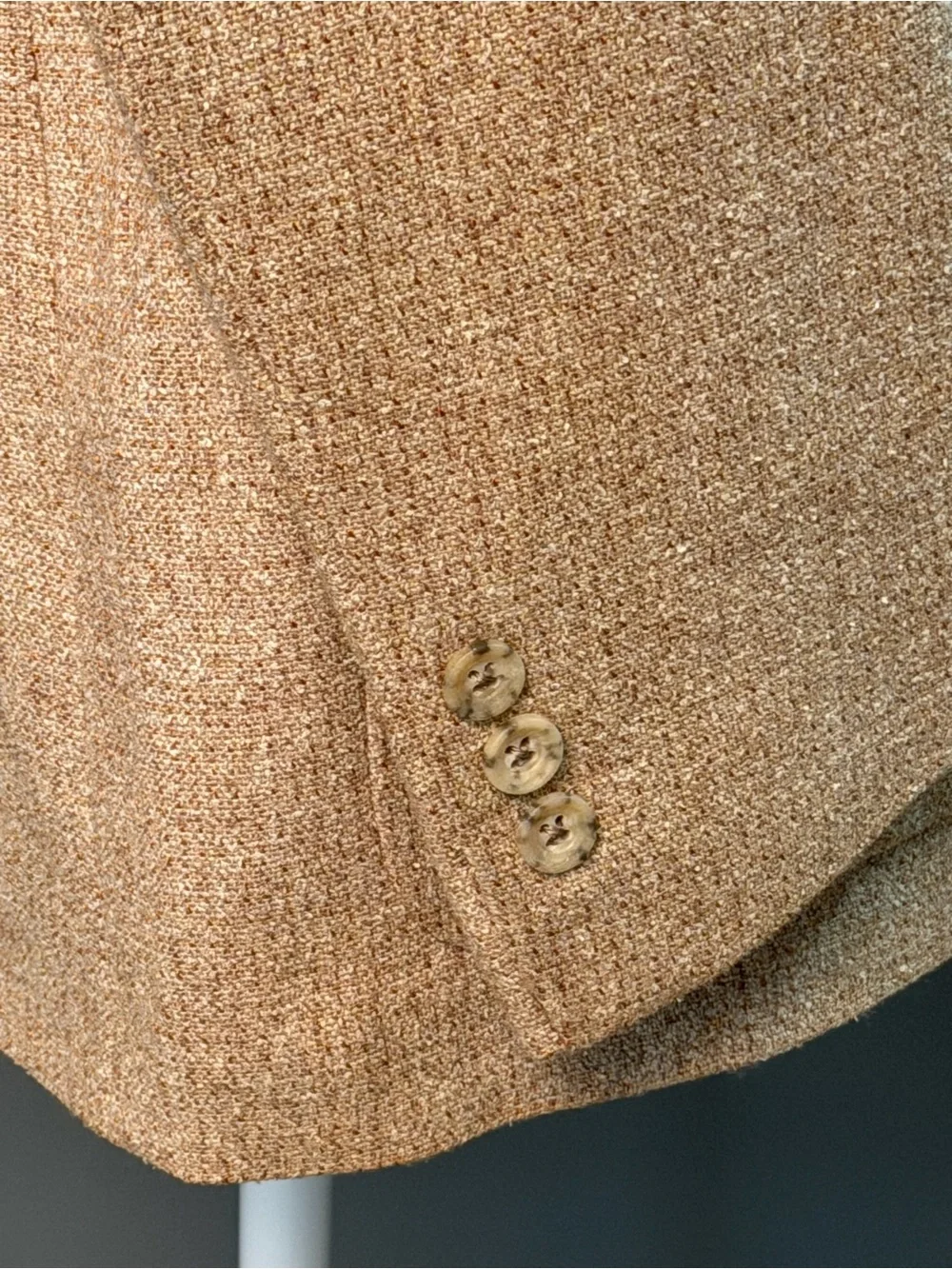 Halston Heritage Beige/Tan Two-Button Patch-Pocket Blazer